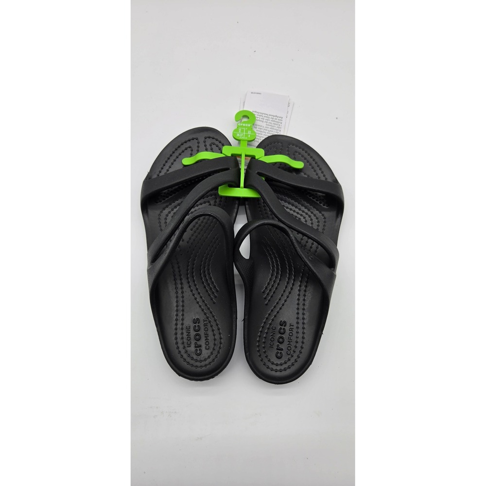 Crocs Kadee II Sandal Women Black Z-Strap Slide Comfort 206756-001 Size 6 NEW